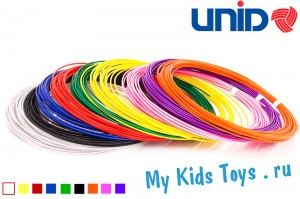 Пластик для 3D ручки UNID ABS-9 (10 м. 9 цветов в коробке)